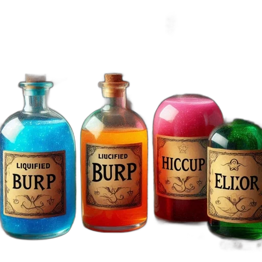 bottle, concept art, collection, potion transparent PNG cut-out
