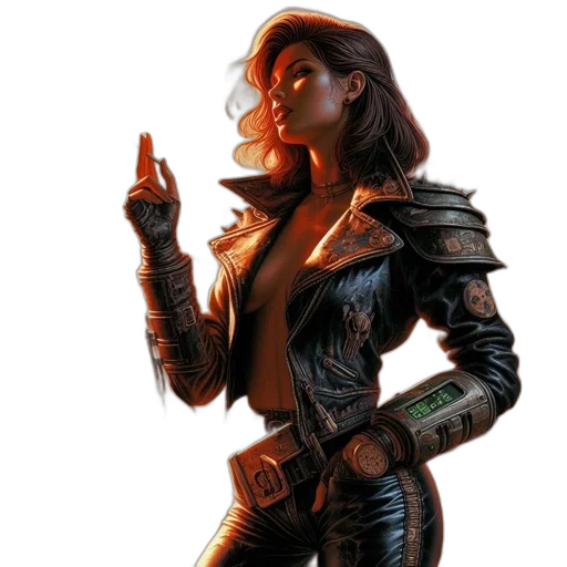 jacket, weapon, comic book art, concept art transparent PNG cut-out