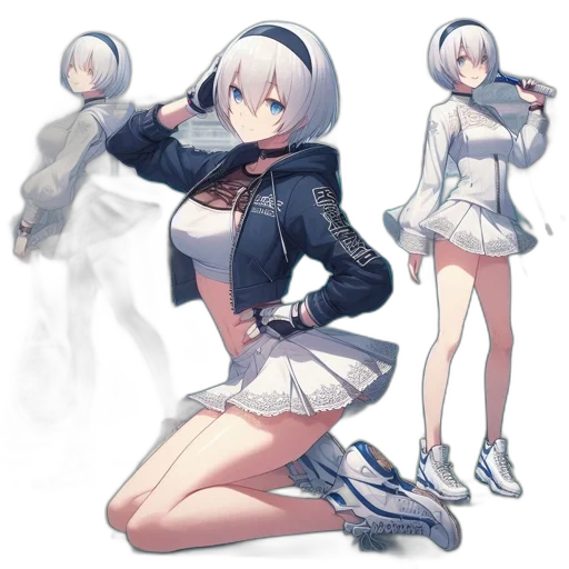 jacket, robot, weapon, staff transparent PNG cut-out