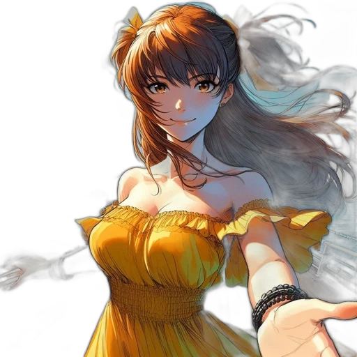 dress, anime, fantasy art, photorealistic transparent PNG cut-out