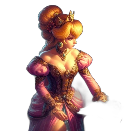 dress, crown, hat, staff transparent PNG cut-out