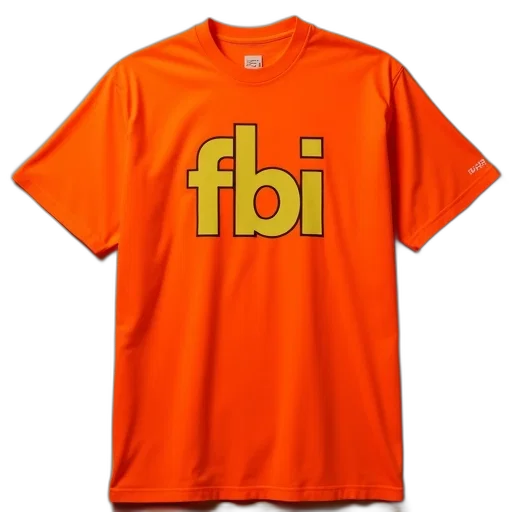 fbi, logo, orange, shirt transparent PNG cut-out