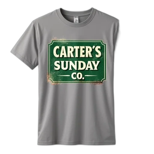 grey, t-shirt, vintage-style, graphic transparent PNG cut-out