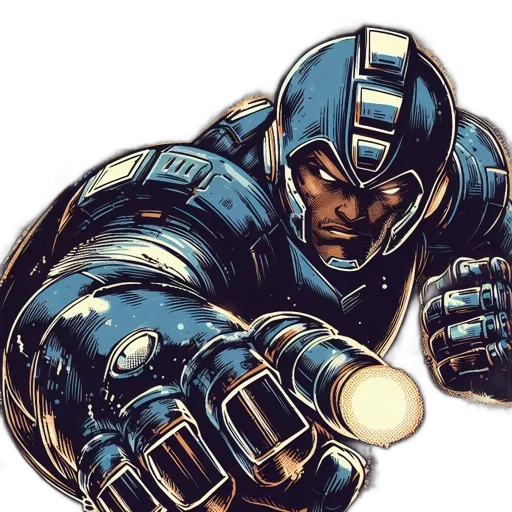 comic book art, concept art, intense, armored transparent PNG cut-out