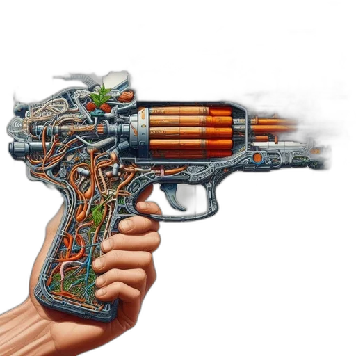 weapon, robot, cyberpunk, concept art transparent PNG cut-out