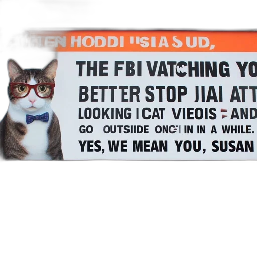 poster, features, cat, wearing transparent PNG cut-out