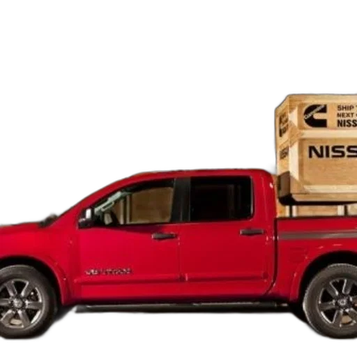 red, nissan, titan, pickup transparent PNG cut-out