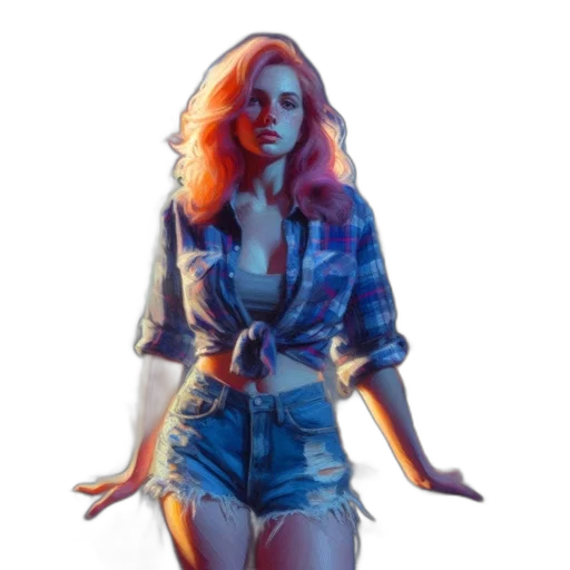 jacket, dress, face, concept art transparent PNG cut-out