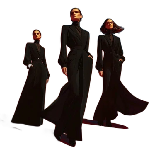 dress, concept art, dark, monochrome transparent PNG cut-out