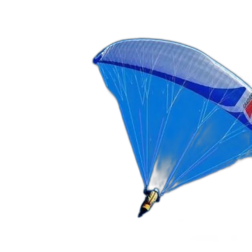 umbrella, person, paragliding, against transparent PNG cut-out