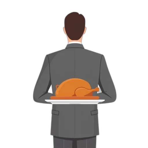 jacket, stylized, illustration, waiter transparent PNG cut-out