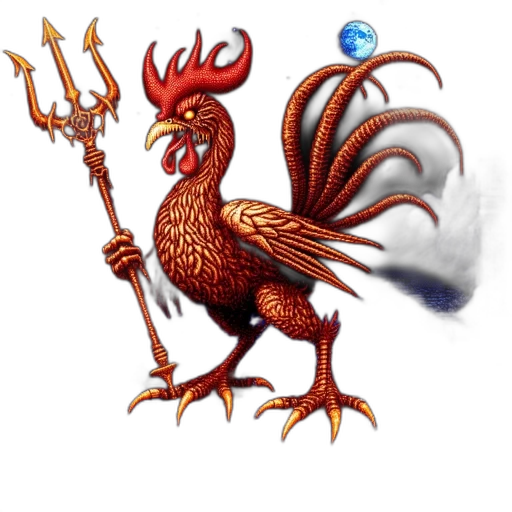 dragon, animal, staff, fantasy art transparent PNG cut-out