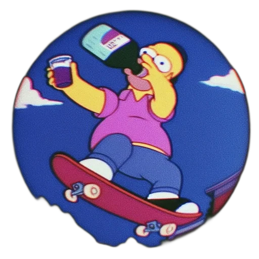 hat, vaporwave, cartoon, concept art transparent PNG cut-out