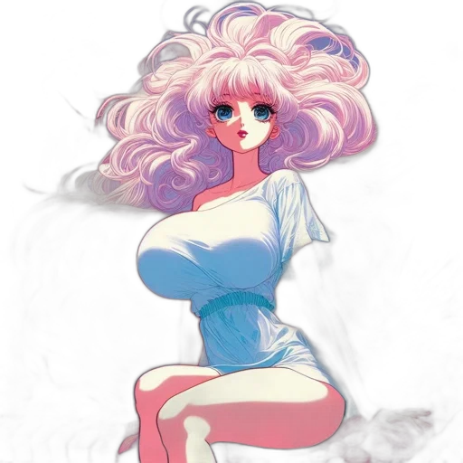 dress, hair, creature, staff transparent PNG cut-out