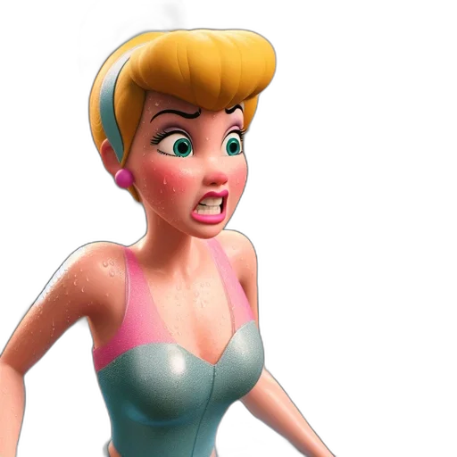 dress, face, 3d render, cartoon transparent PNG cut-out