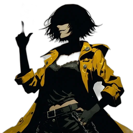 jacket, weapon, staff, mask transparent PNG cut-out