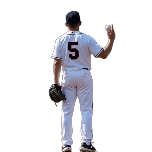 baseball, player, white, uniform transparent PNG cut-out