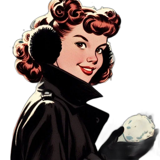 jewelry, hat, jacket, comic book art transparent PNG cut-out