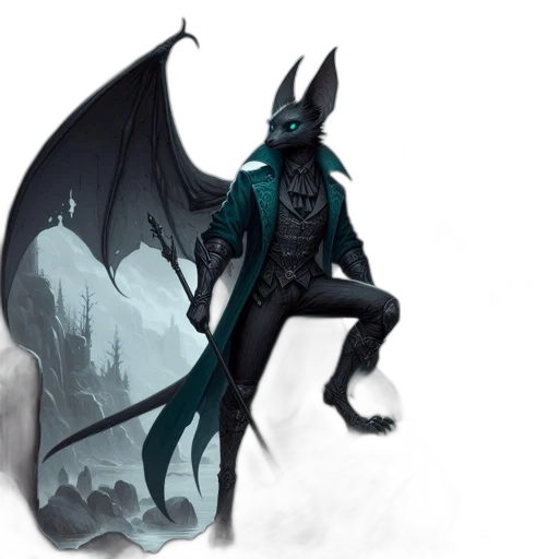 dragon, creature, mask, staff transparent PNG cut-out