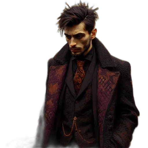 jacket, face, cyberpunk, concept art transparent PNG cut-out