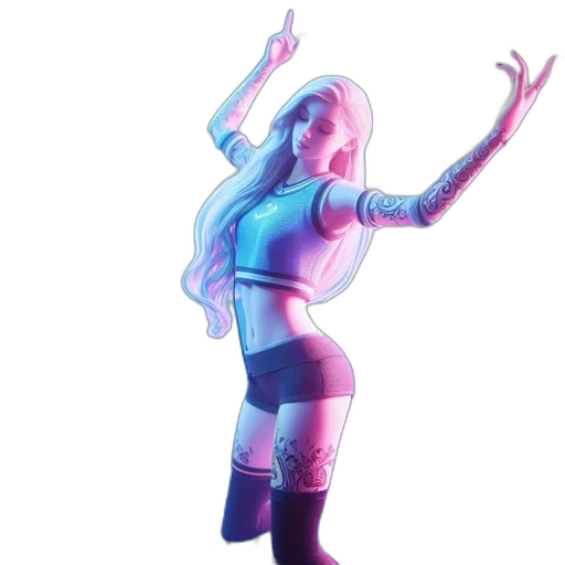 robot, vaporwave, 3d render, concept art transparent PNG cut-out