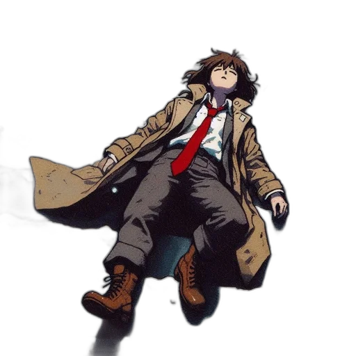 jacket, staff, concept art, comic book art transparent PNG cut-out