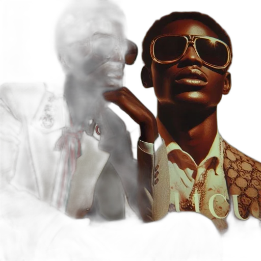 3d render, person, suit, sunglasses transparent PNG cut-out