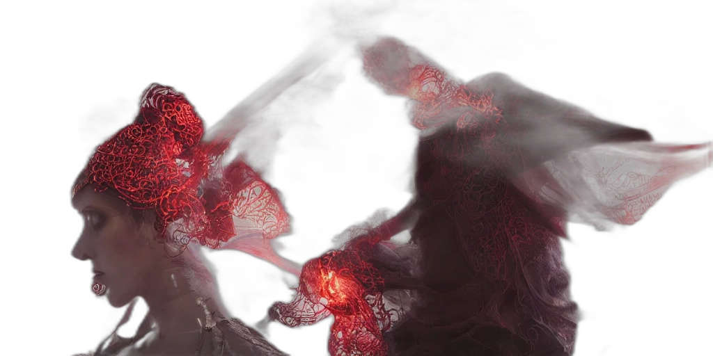 flower, hair, dragon, dress transparent PNG cut-out