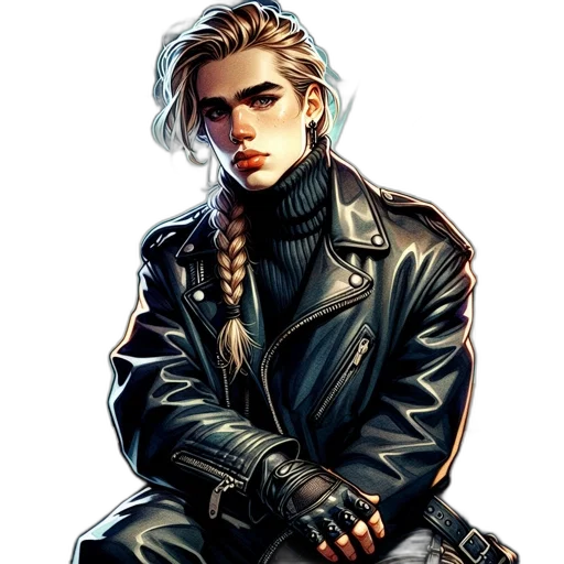 jacket, cyberpunk, concept art, comic book art transparent PNG cut-out