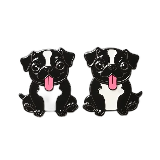 two, identical, enamel, pins transparent PNG cut-out