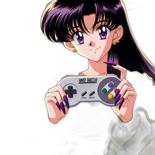 weapon, vaporwave, anime, pixel art transparent PNG cut-out