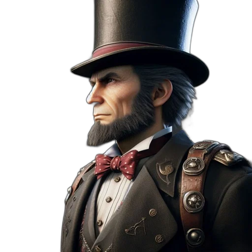 hat, staff, face, photorealistic transparent PNG cut-out