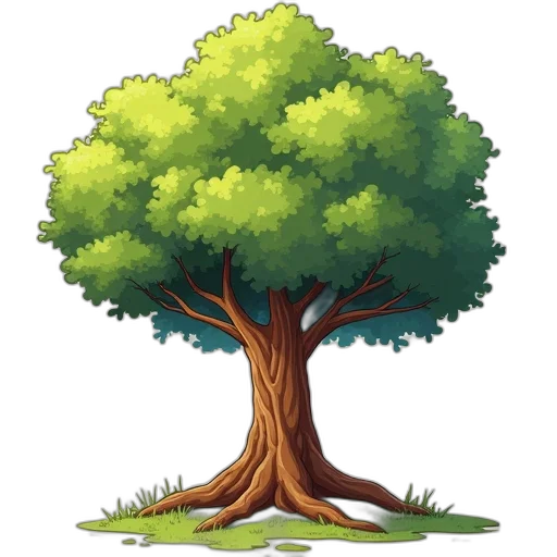 tree, crown, pixel art, concept art transparent PNG cut-out