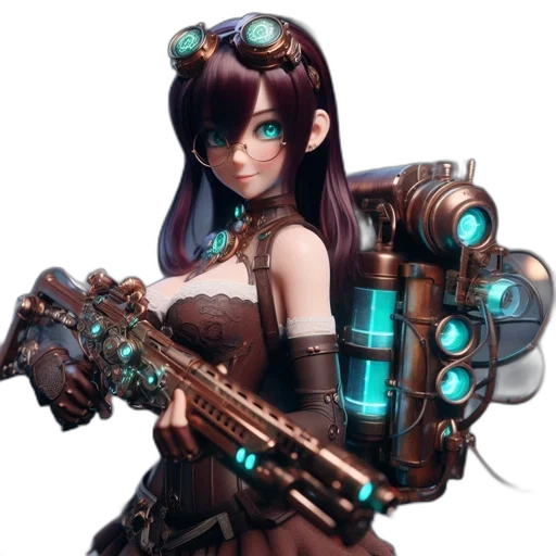 weapon, robot, staff, cyberpunk transparent PNG cut-out