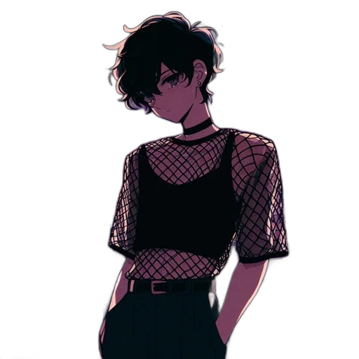 dress, jacket, staff, creature transparent PNG cut-out