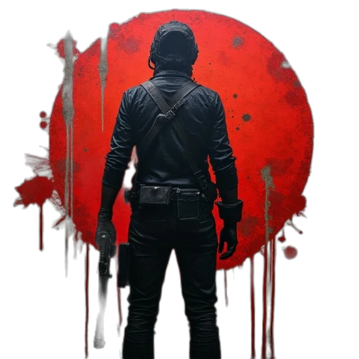 jacket, weapon, mask, staff transparent PNG cut-out