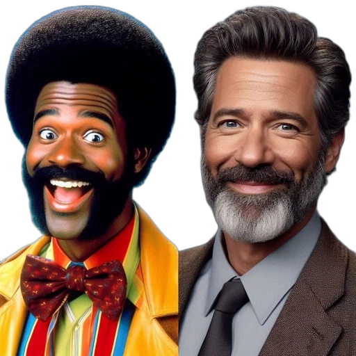 two, portraits, one, man transparent PNG cut-out