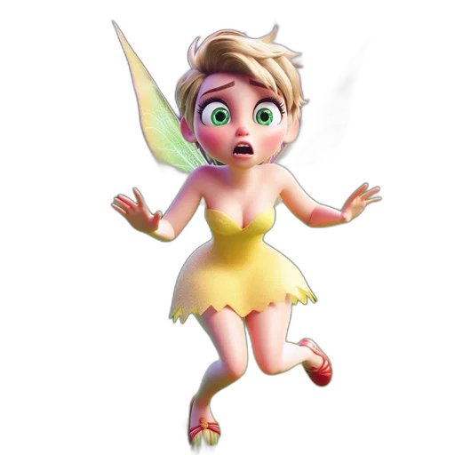 dress, staff, creature, 3d render transparent PNG cut-out