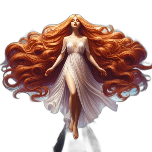 hair, dress, crown, fantasy art transparent PNG cut-out