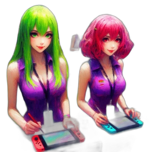 3d render, pixel art, concept art, vaporwave transparent PNG cut-out