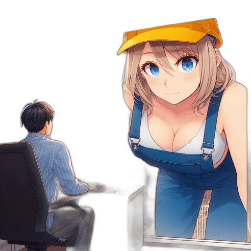 robot, dress, hat, face transparent PNG cut-out