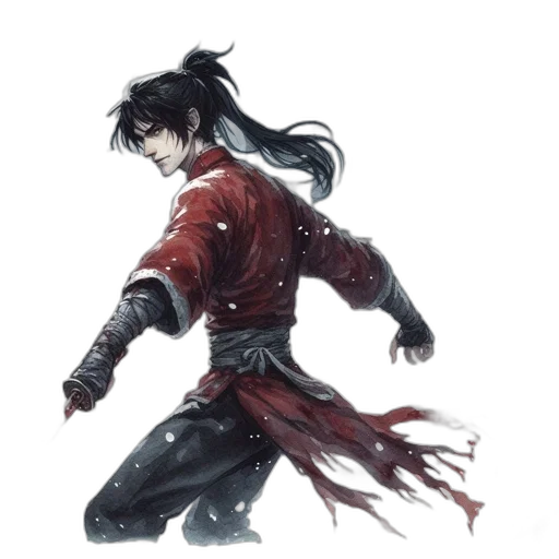 weapon, sword, jacket, concept art transparent PNG cut-out