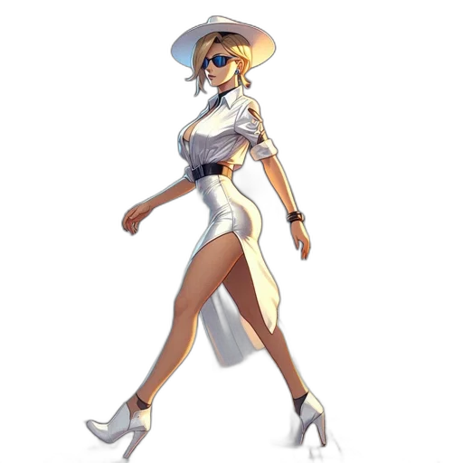 dress, hat, staff, robot transparent PNG cut-out