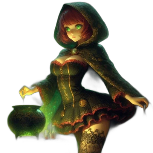 dress, staff, mask, concept art transparent PNG cut-out
