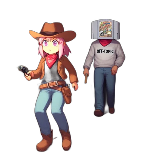 robot, weapon, hat, jacket transparent PNG cut-out