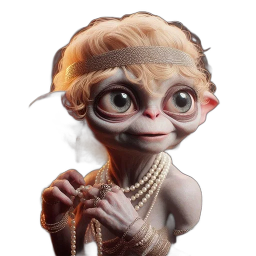 jewelry, staff, face, creature transparent PNG cut-out