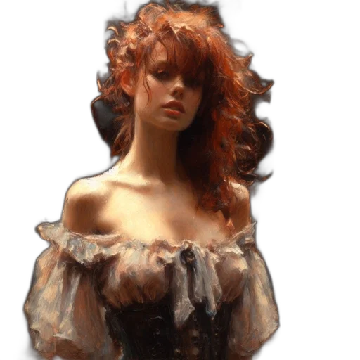 dress, hair, photorealistic, concept art transparent PNG cut-out