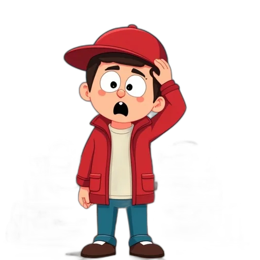 jacket, hat, face, staff transparent PNG cut-out