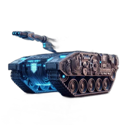 weapon, robot, 3d render, concept art transparent PNG cut-out