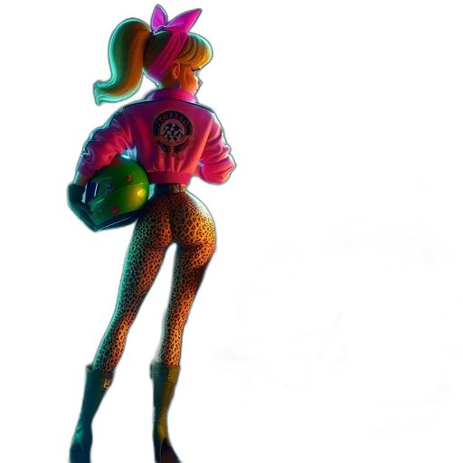 robot, dress, flower, staff transparent PNG cut-out